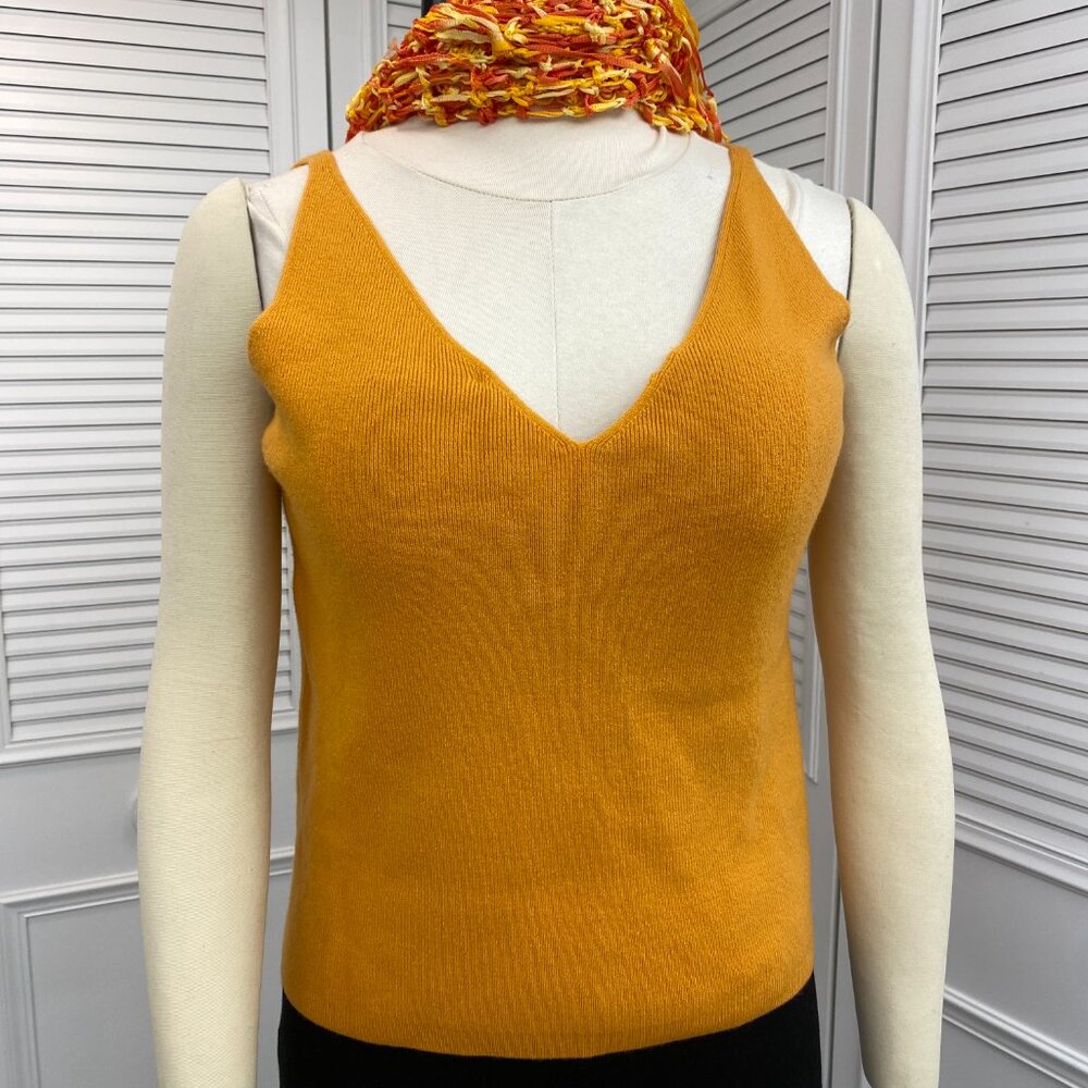 Crochet Poncho Top Oranges Tie Dye OS Doubles as Scarf - Picture 5 of 11